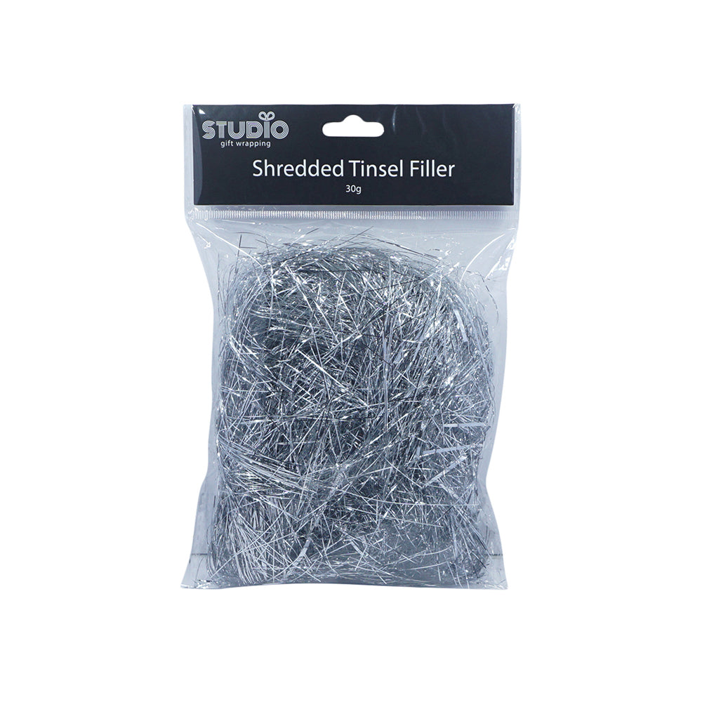 Studio Gift Wrapping 30G Filler/Shred Tinsel Silver Decoration Present Decor — image 2