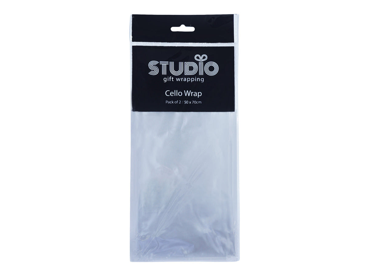 Studio Gift Wrapping Cello Wrap 50x70cm Decoration Present Decor (2 Pieces) — White