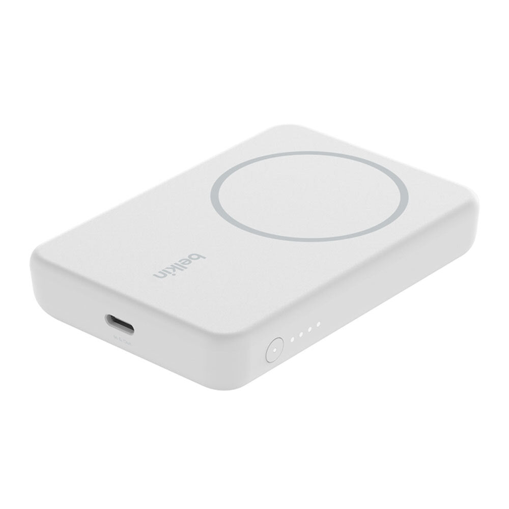 Belkin Magsafe Magnetic Wireless Power Bank + Stand 5K MAh 10W — White
