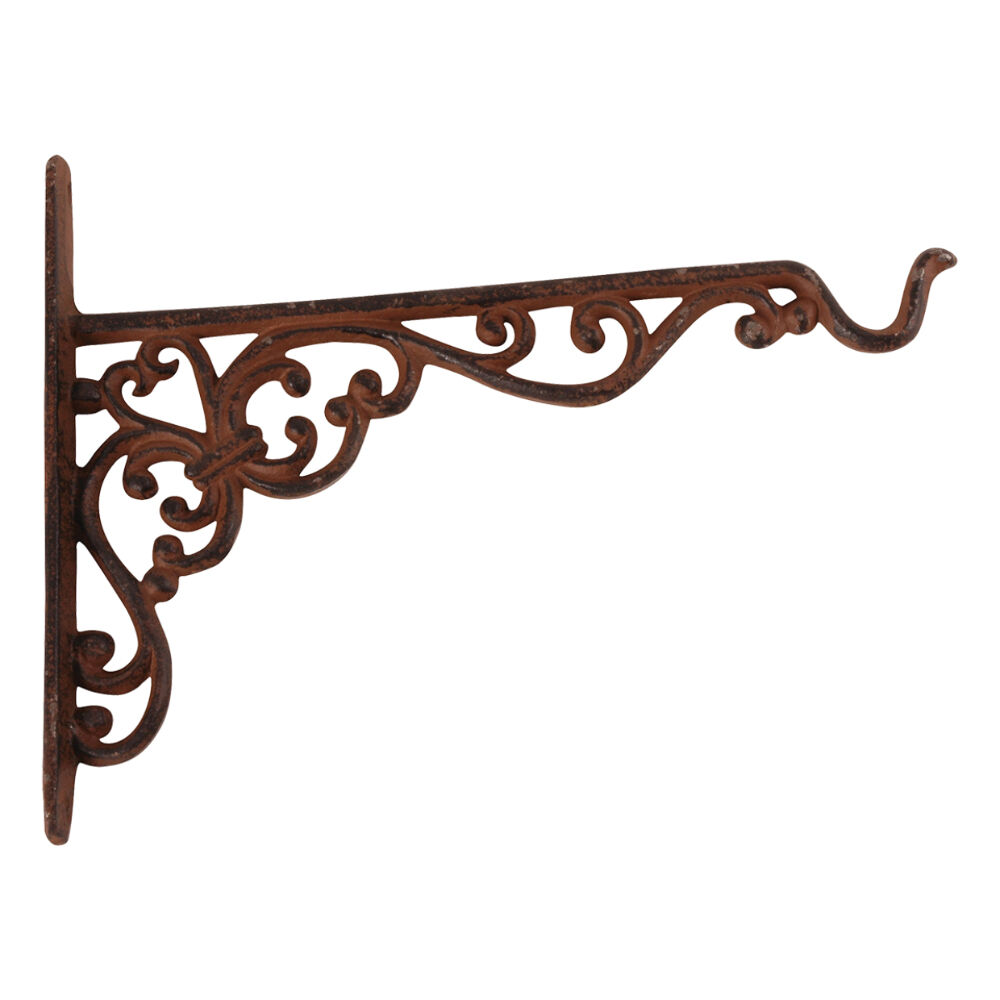 Esschert Design Medium Brown Garden Outdoor Decor Cast Iron Hanging Basket Hook