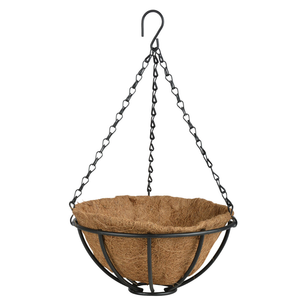 Esschert Design Premium 10in Hanging Basket Outdoor Garden Decor Small Black — image 2