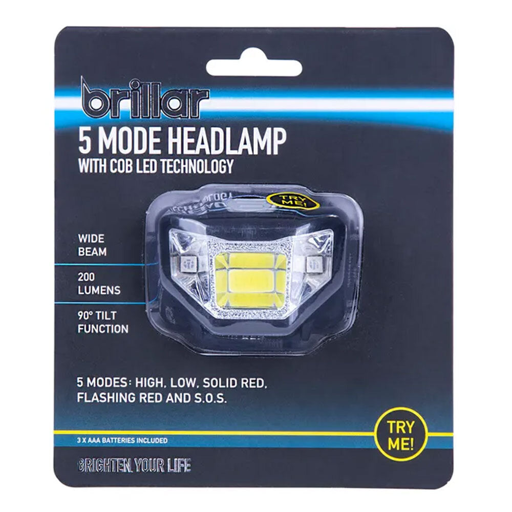 Brillar COB LED 5 Modes Headlamp 200lm Headlight Camping Outdoor Head Light Blue — image 2