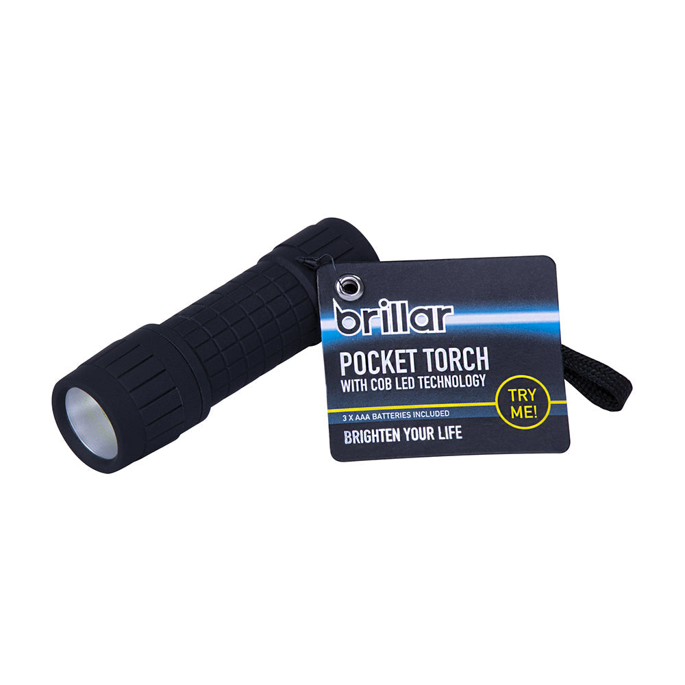 Brillar LED Rubber Battery Operated Camping/Hiking Flashlight Pocket Torch Asstd