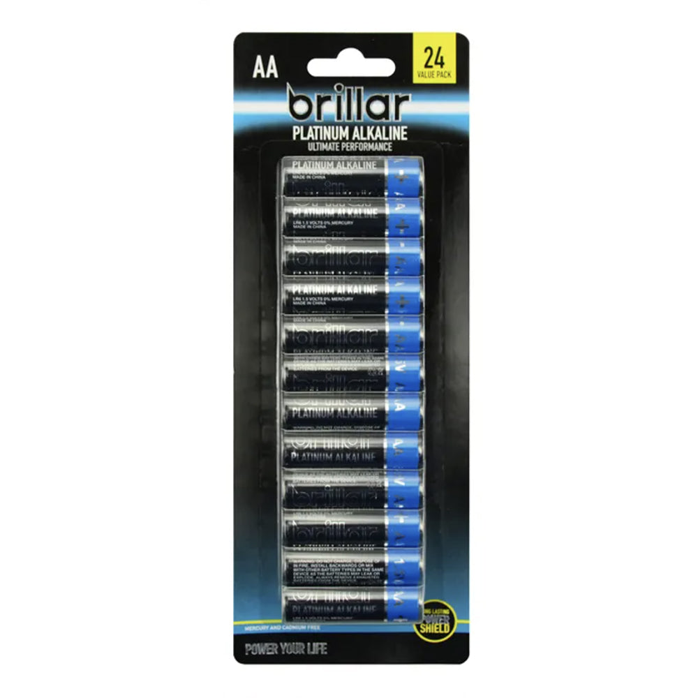 Brillar Multi-Pack Premium Long Lasting Battery Alkaline Aa Batteries Blue (24 Pieces)