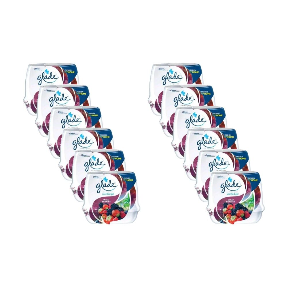 Glade Cone Scented Gel Air Freshener Home Fragrance Wild Berries 180g (12 Pack)