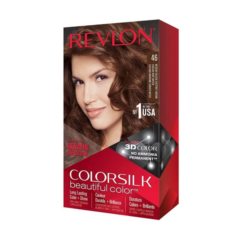 Revlon Natural Long Lasting Colour Hair Dye 46 Medium Gold Chestnut