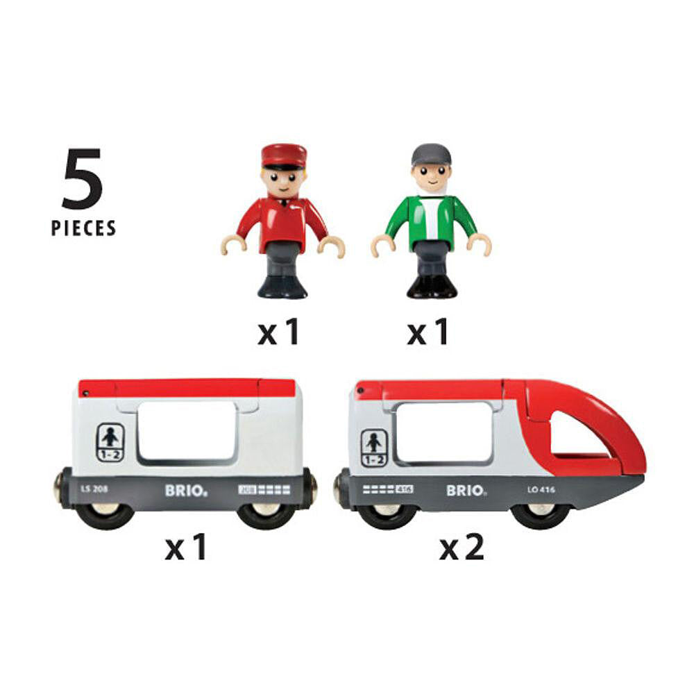 Brio Travel Train Kids/Childrens Pretend Play Interactive Toy Playset 3y+ (5 Pieces)