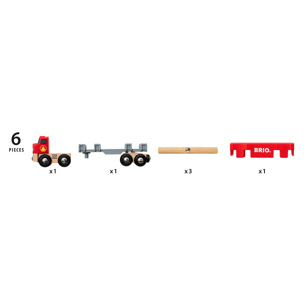 Brio Lumber Truck Kids/Childrens Interactive Pretend Play Toy Set 3y+ (6 Pieces) — image 2