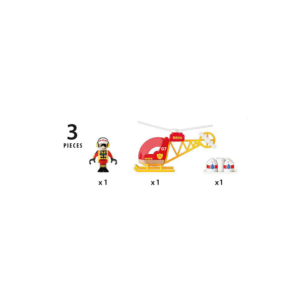 Brio Firefighter Helicopter Kids/Childrens Pretend Play Interactive Toy 3y+ (3 Pieces) — image 2