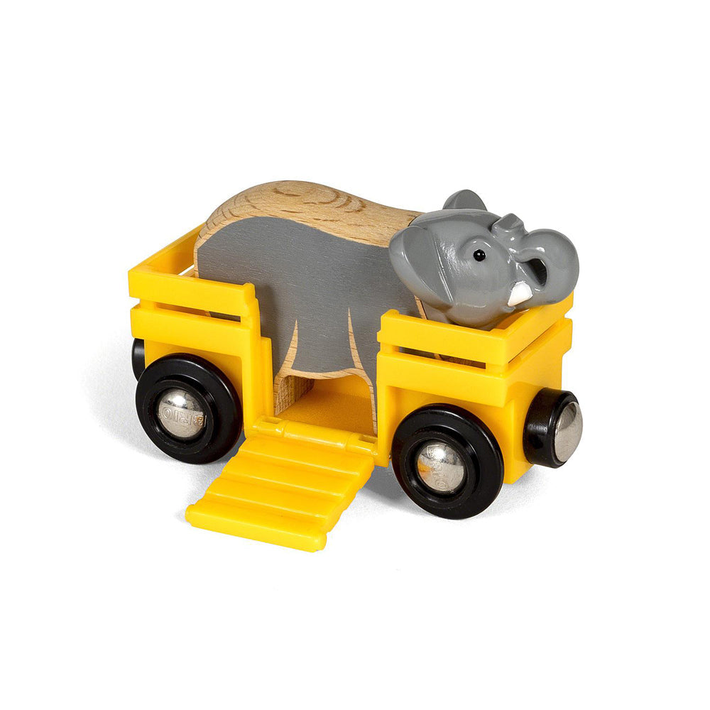 Brio Elephant and Wagon Kids/Childrens Interactive Pretend Play Toy 3y+ (2 Pieces)