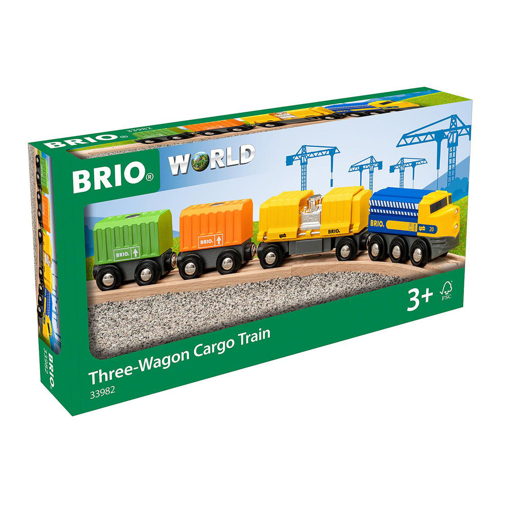 Brio Three-Wagon Cargo Train Kids/Childrens Pretend Play Interactive Toy 3y+ (7 Pieces) — image 3