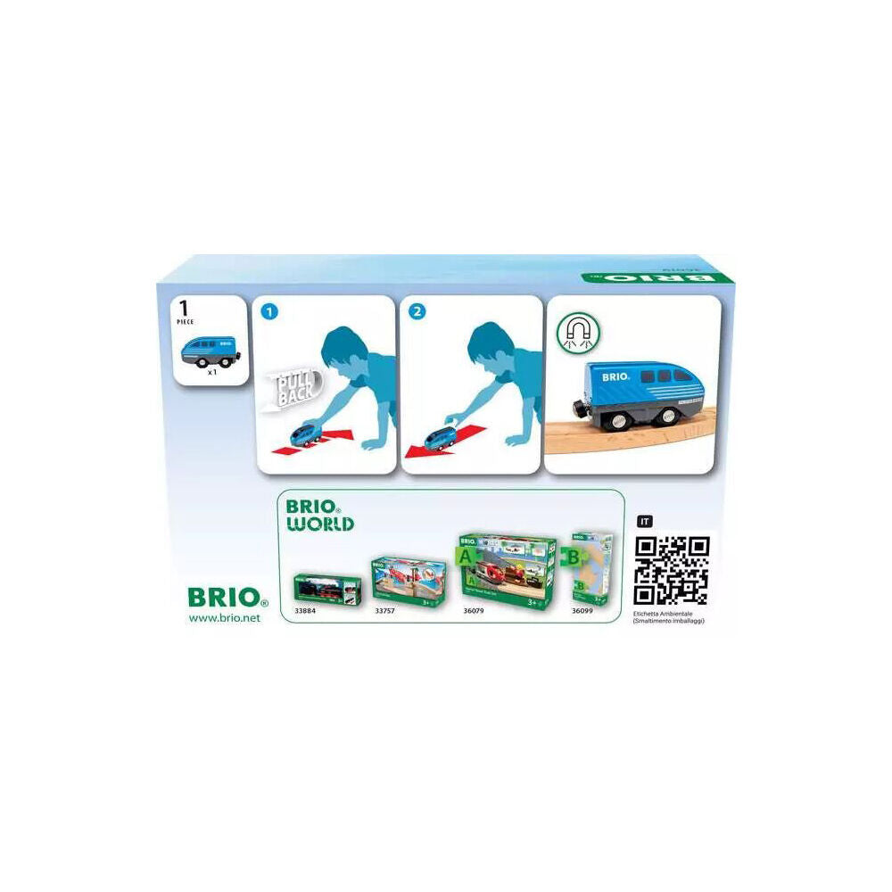Brio Pull Back Train Kids/Children Interactive Play Durable Pull Toy Blue 3y+ — image 4