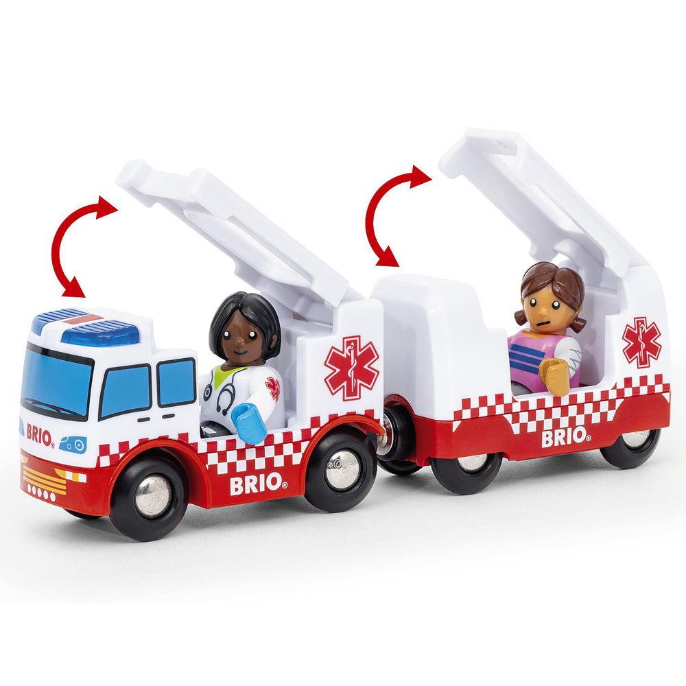 Brio Rescue Ambulance Kids/Childrens Pretend Play Interactive Toy 3y+ (4 Pieces)