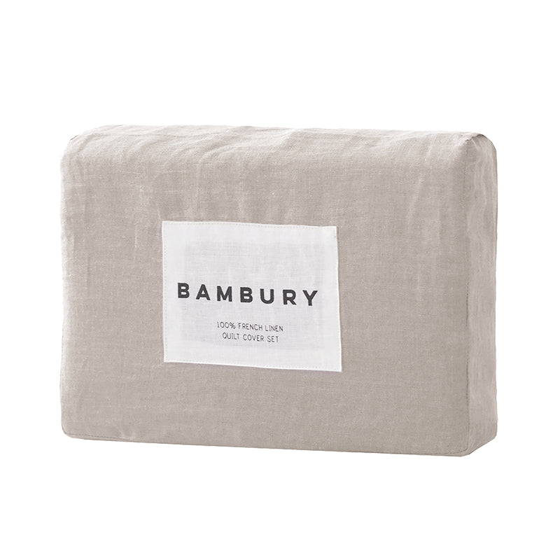 Bambury Super King Bed Linen Quilt Cover Set Pebble Soft Woven Home Bedding — image 3