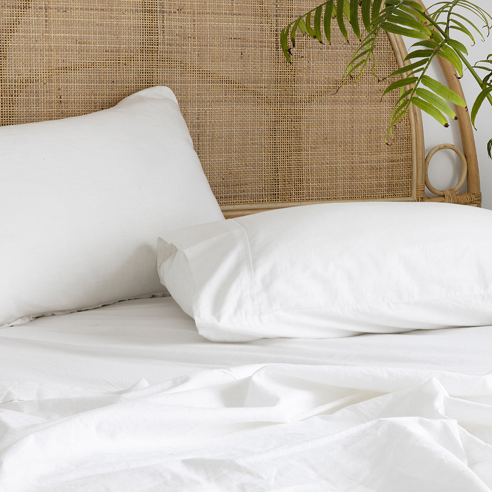 Bambury Home Bedding Size Double Bed Temple Organic Cotton Sheet Set Ivory