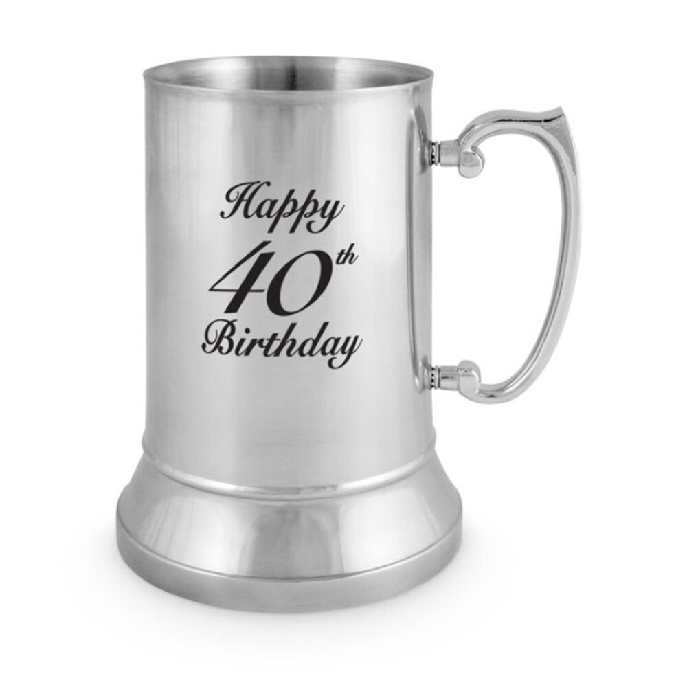 LMD Metal Beer Happy 40th Birthday Stainless Steel Drinking Cup w/Handle 530ml