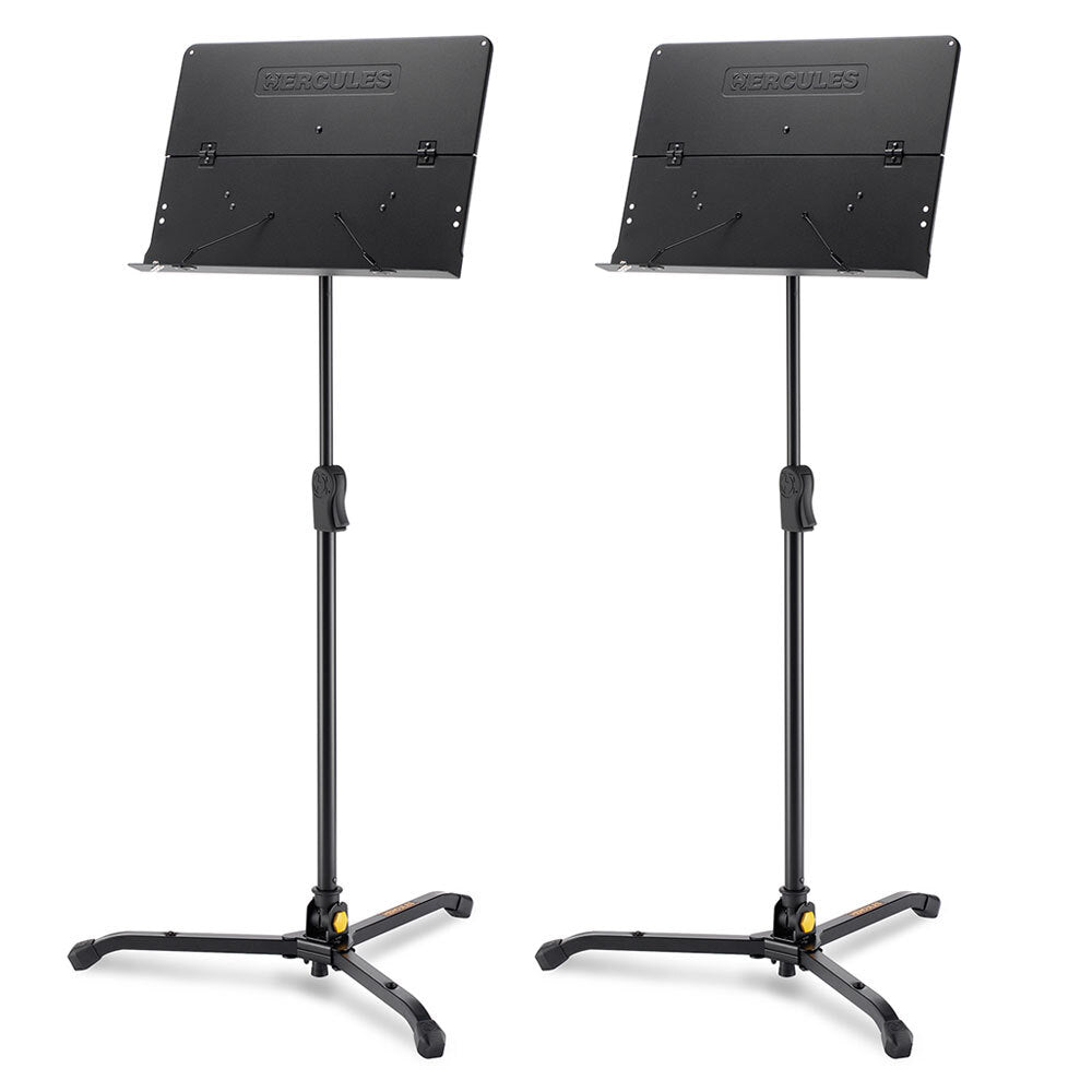 Hercules Tripod Orquestra Stand/Holder w/ Foldable Desk f/ Music Sheet Black (2 Pack)