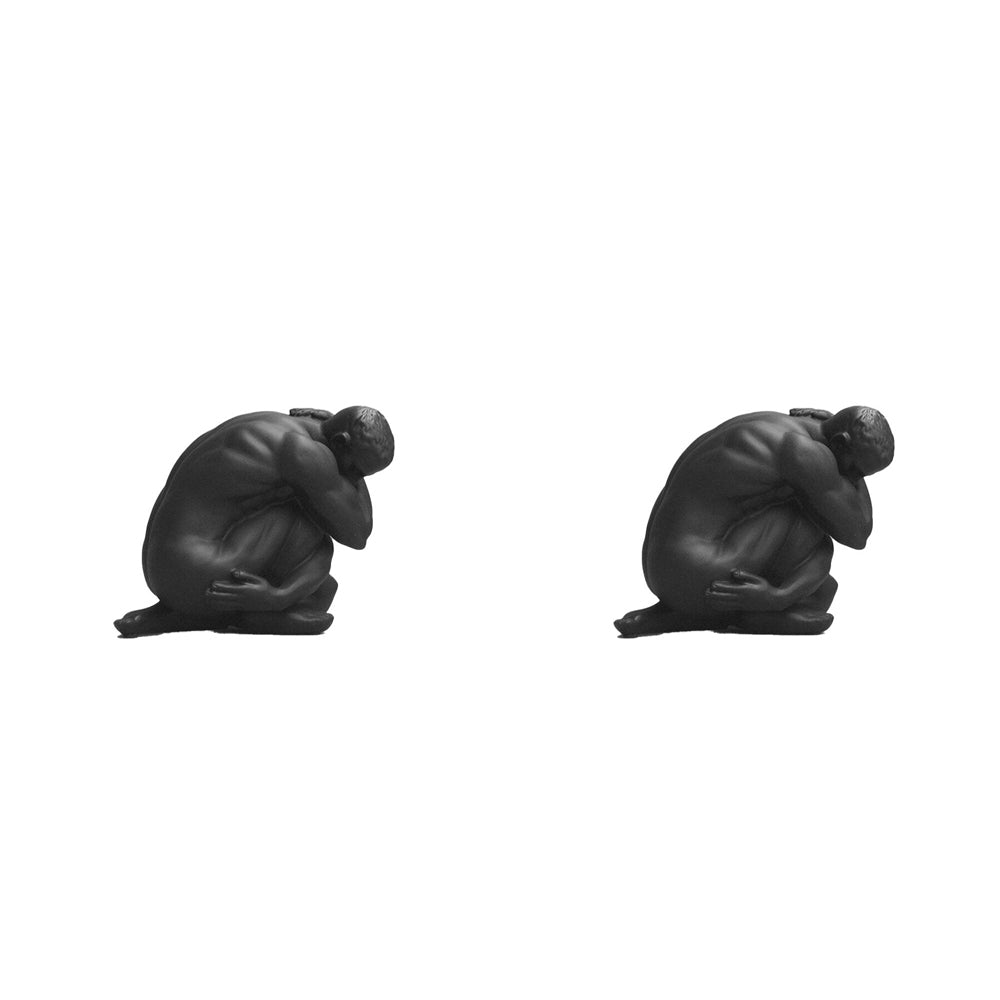 White Moose Resin Body Sculpture Aydian Home/Office Ornament Decor Black (2 Pack)