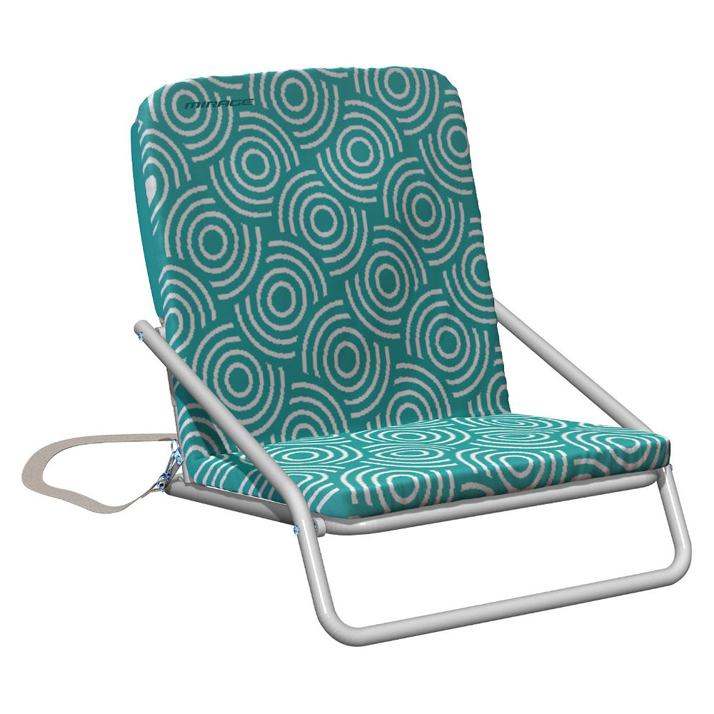 Mirage Beach Foldable Relaxing Durable Outdoor Sitting Sports Chair — Aqua