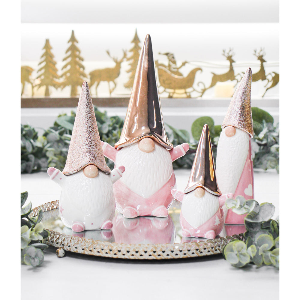 LVD Ceramic Santa Gnome Large Home/Office Xmas Display Decor 6x18cm Pink — image 4