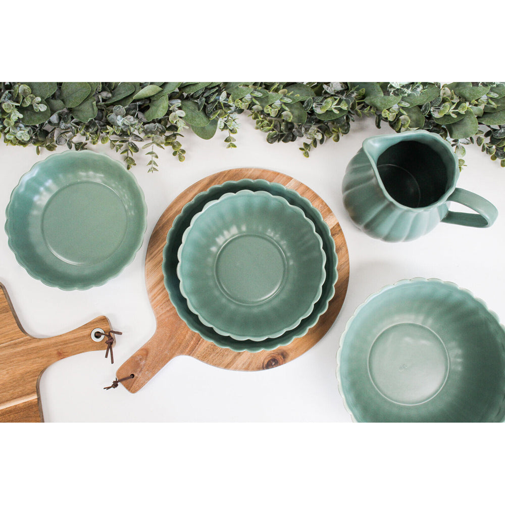 LVD Belle Bayleaf 21cm Ceramic Soup Food Dish Bowl Round Serving Tableware Green — image 3