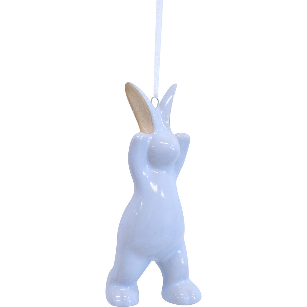 LVD Hanging Bunny Ceramic Ornament Home/Lounge Easter Decor Tidal 10.5cm