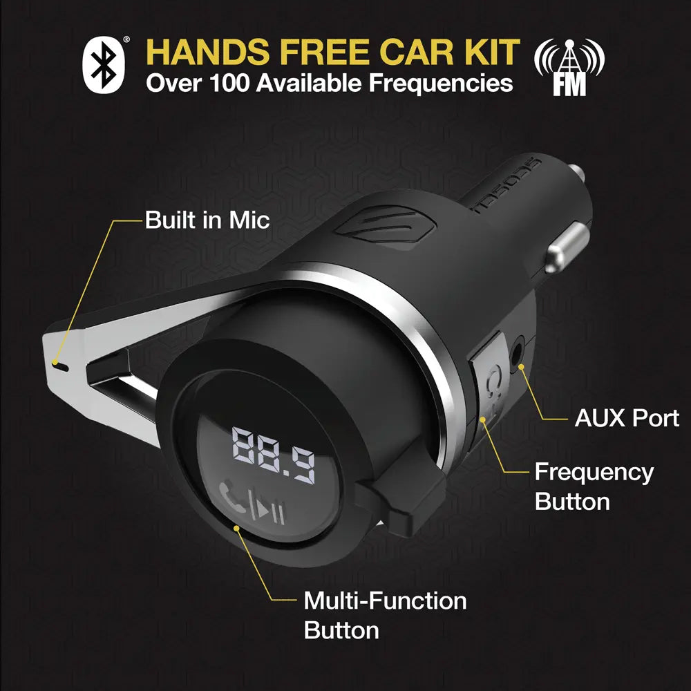 Scosche Wireless Hands Free FM Transmitter Car Kit w/USB-C/USB-A Ports/Bluetooth — image 6