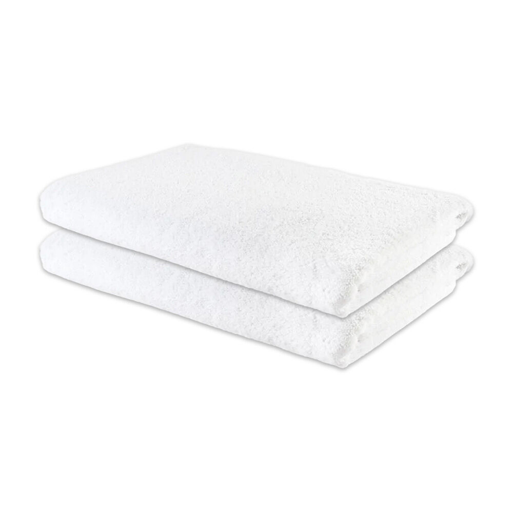 Jason Commercial White J-Dry Supreme Bath Sheet Bathroom Cloth 90x180cm (2 Pack)