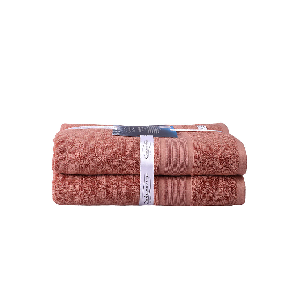 Onkaparinga Ultimate Alanya Turkish Cotton Bath Towel 550Gsm Highly Absorbant Clay (2 Pack)
