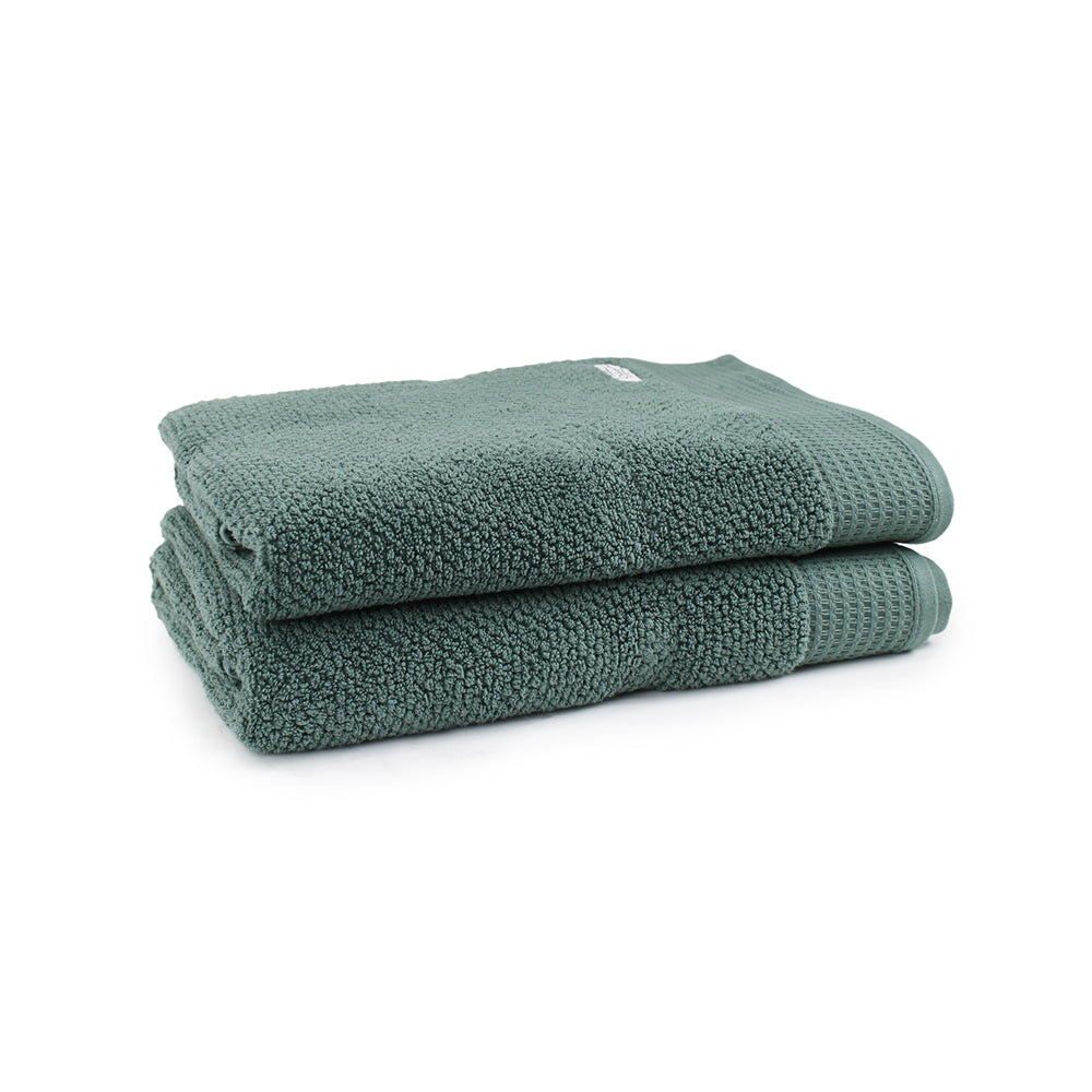Onkaparinga 90x167cm Cotton Avalon Premium Bath Sheets Set 550GSM Fir Green (2 Pieces)
