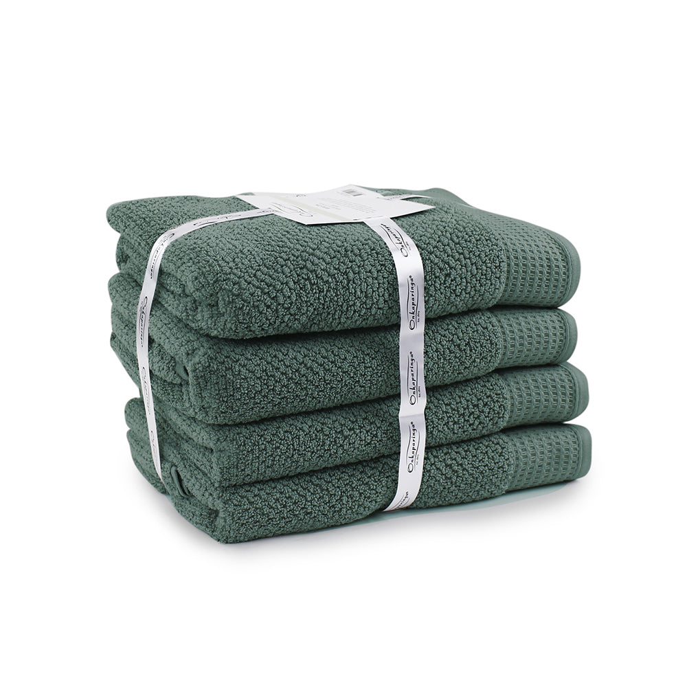Onkaparinga 69x140cm Cotton Avalon Bathroom Towels Set 550GSM Fir Green (4 Pieces) — image 2