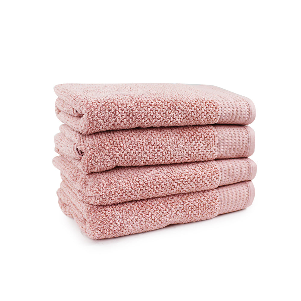 Onkaparinga 69x140cm Cotton Avalon Bathroom Towels Set 550GSM Dusty Primrose (4 Pieces)