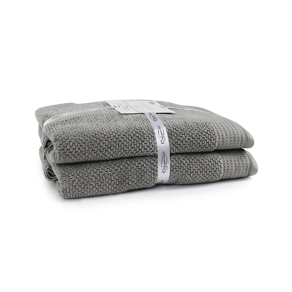 Onkaparinga 90x167cm Cotton Avalon Premium Bath Sheets 550GSM Warm Silver (2 Pieces) — image 2
