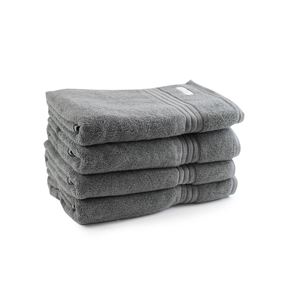 Onkaparinga 69x140cm Cotton Flinders Premium Bathroom Towels 600GSM Charcoal (4 Pieces)