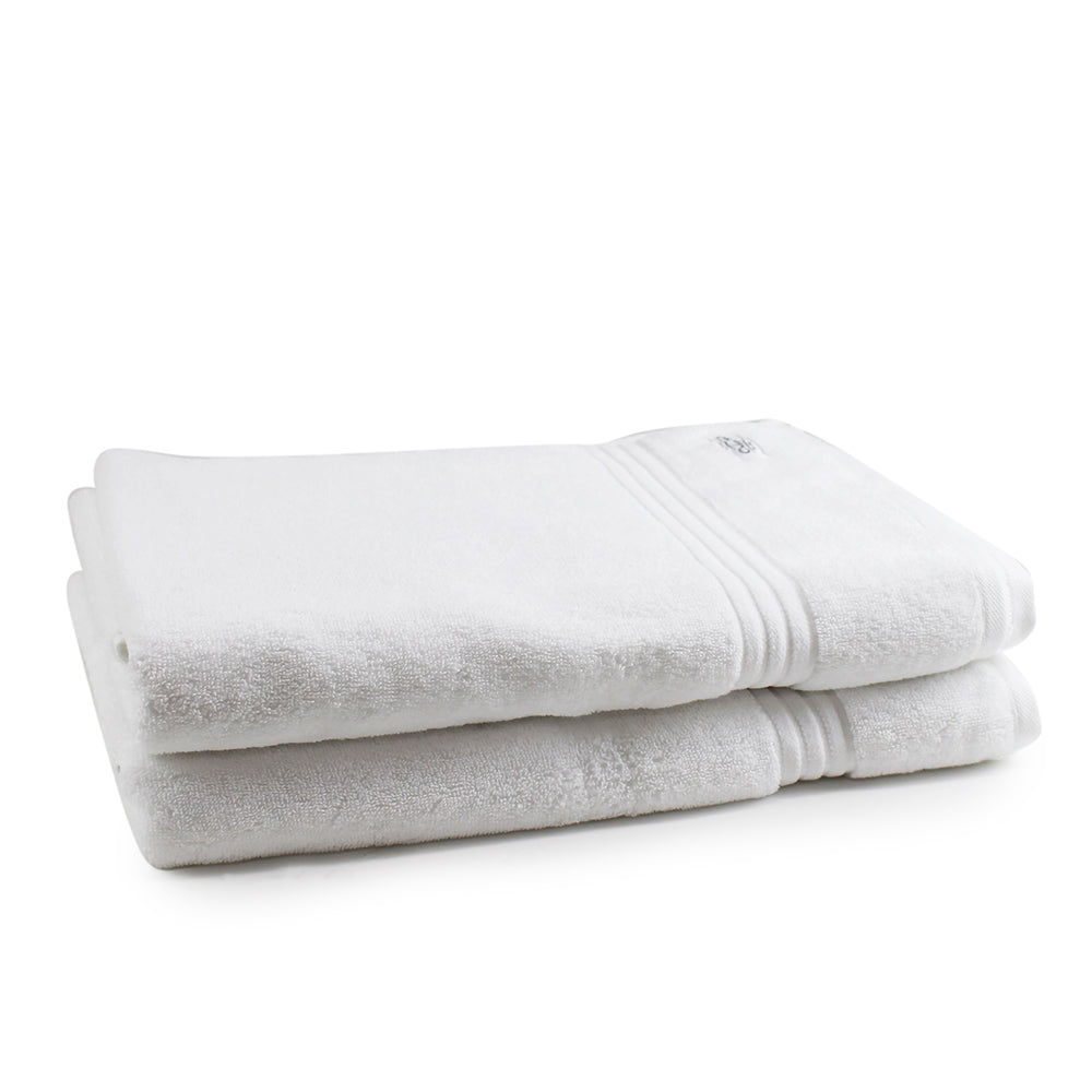 Onkaparinga 90x167cm Cotton Flinders Premium Bath Sheets Set 600GSM White (2 Pieces)