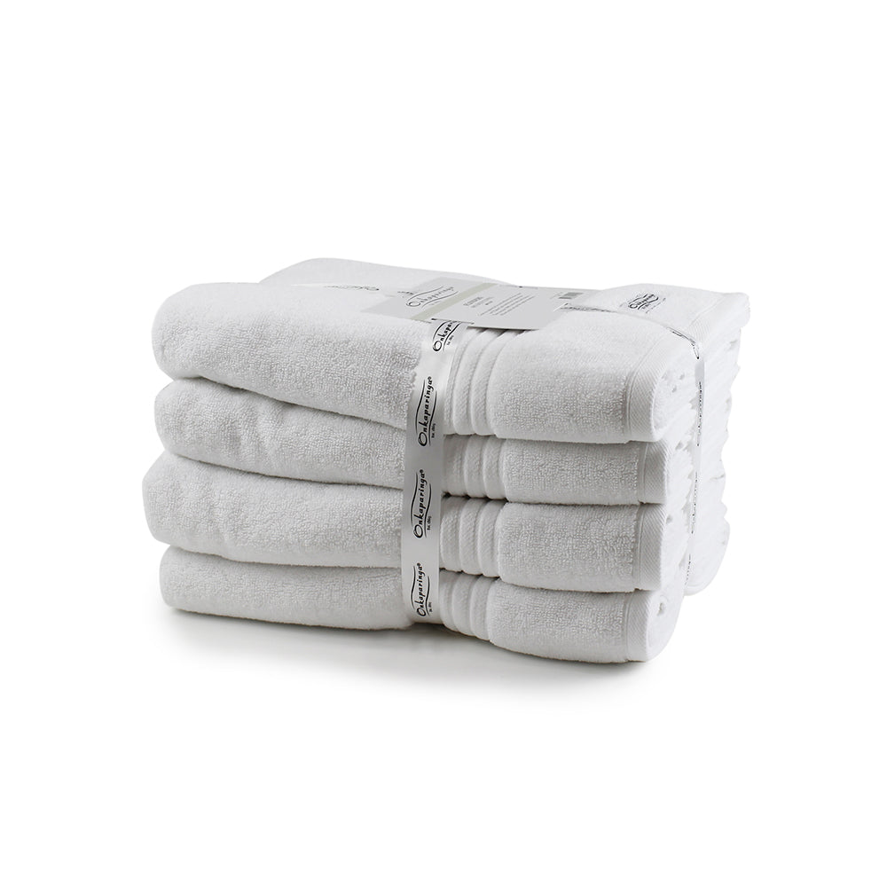 Onkaparinga 69x140cm Cotton Flinders Premium Bathroom Towels 600GSM White (4 Pieces) — image 2