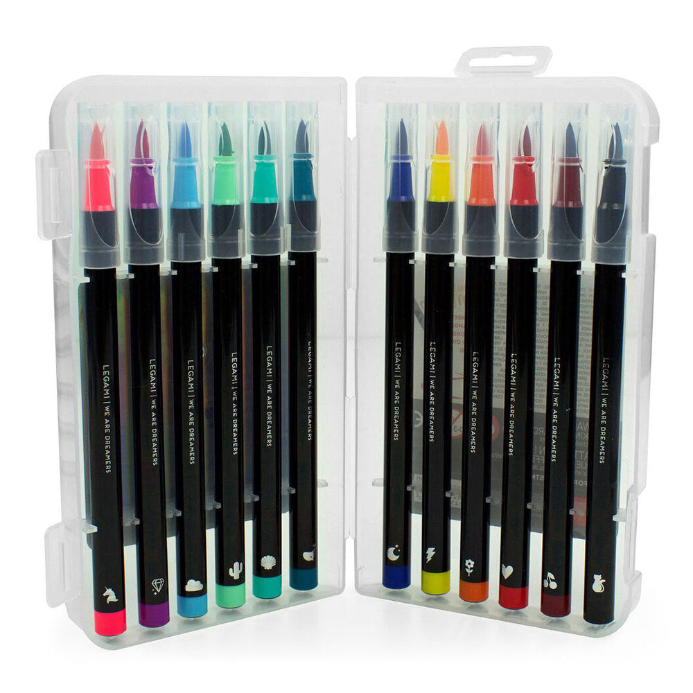 Legami Art Brush Markers Water Based Soft Tip Colouring Kids/Children 6+ (12 Pieces) — image 2