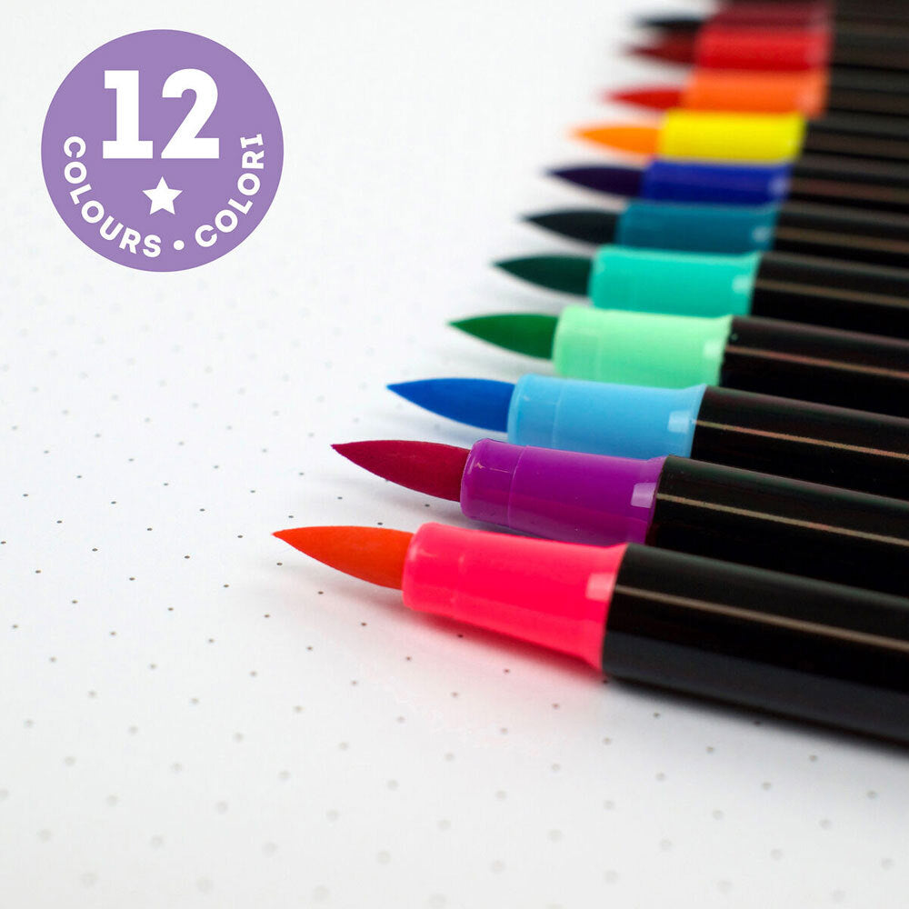 Legami Art Brush Markers Water Based Soft Tip Colouring Kids/Children 6+ (12 Pieces) — image 3