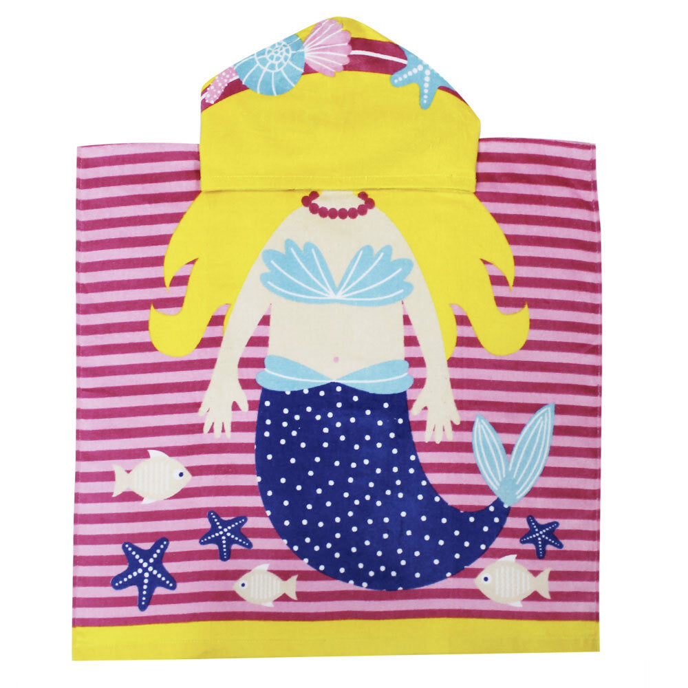 Onkaparinga Kids 60x120cm Absorbent Hooded Beach/Swim Towel Ocean Mermaid (2 Pack) — image 2
