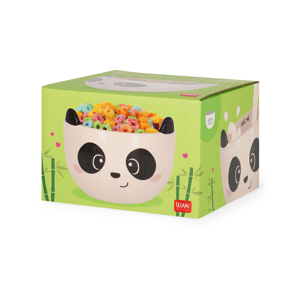 Legami Buongiorno Stoneware Cereal Bowl Children/Kids 12x9cm White Panda (2 Pack) — image 2