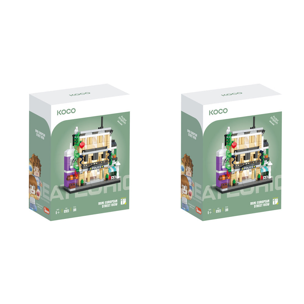 Koco 309pc Koco Police Station Childrens Building Bricks/Blocks Assemble Toy 6y+ (2 Pack)