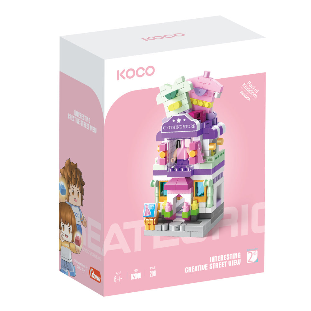 Koco 298pc Koco Clothes Store Childrens Building Bricks/Blocks Assemble Toy 6y+ (2 Pack) — image 2