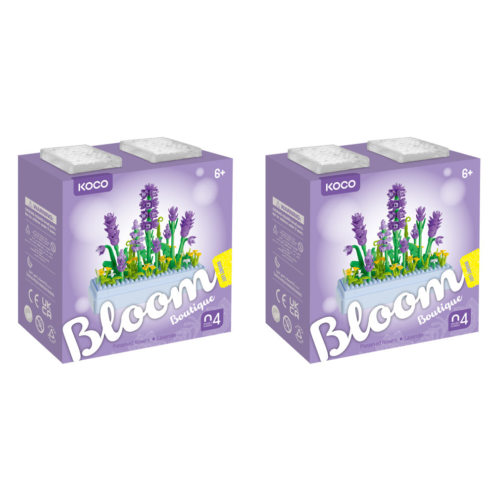 Koco 239pc Koco Preserved Fresh Flower Lavender Kids Building Bricks Toy 6y+ (2 Pack)
