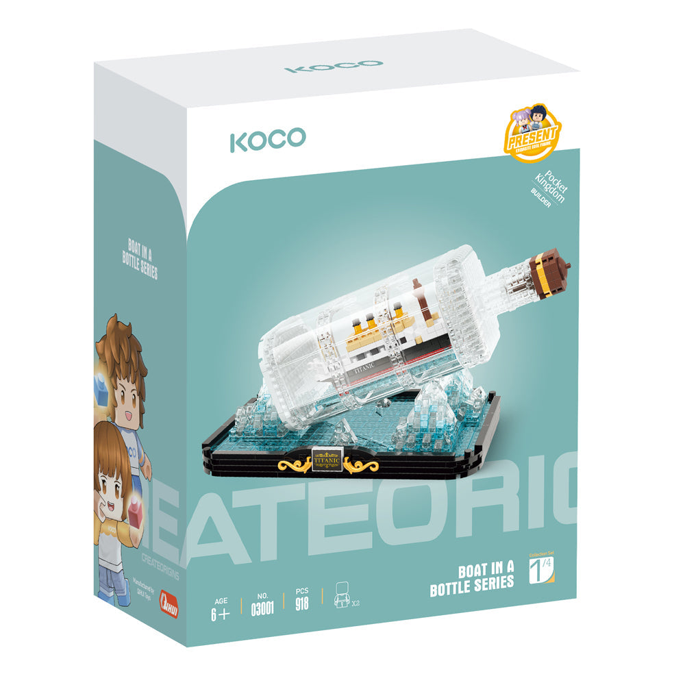 Koco Drift Bottle Titanic Kids Building Bricks/Blocks Assemble Play Toy 6+ (918 Pieces)
