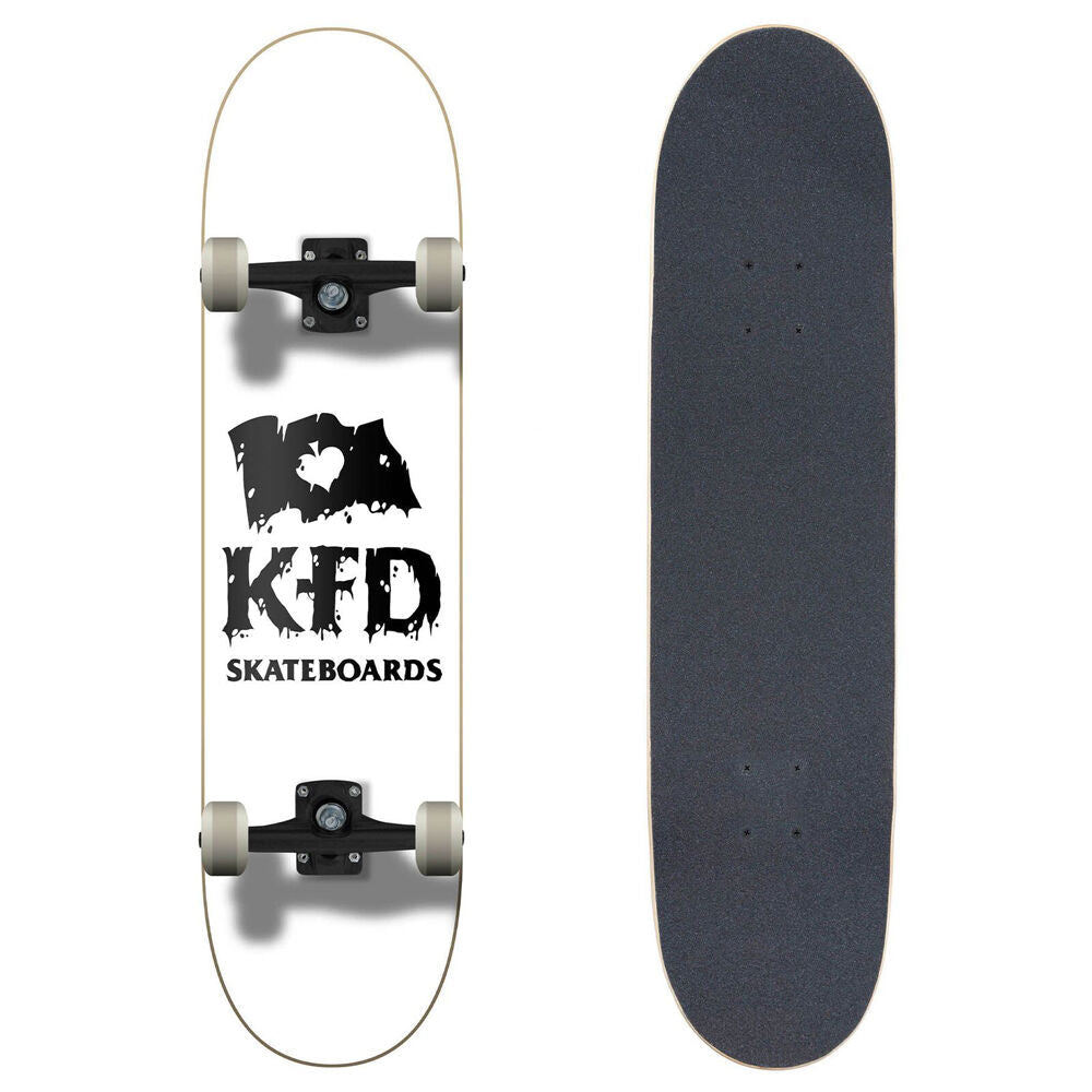 KFD White 7.75in Progressive Premium Thrashed Stacked Skateboard Complete
