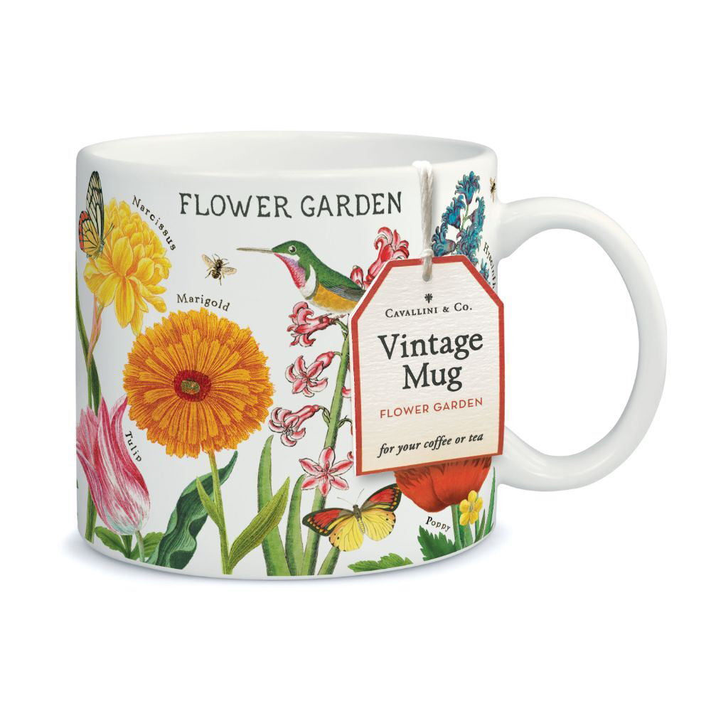 Cavallini Vintage Glassware Coffee Mug 414ml/19.5cm Vintage Flower Garden (2 Pack) — image 2