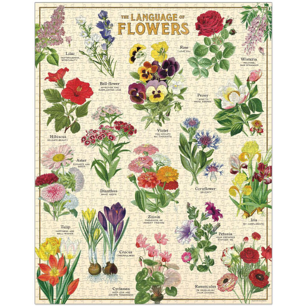 Cavallini Jigsaw Puzzle Language of Flowers 55x70cm Learning Game (1000 Pieces) — image 2