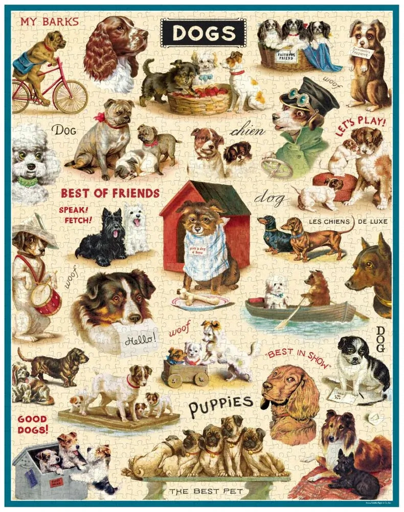 Cavallini Jigsaw Puzzle Vintage Dog 55x70cm Educational Game (1000 Pieces)