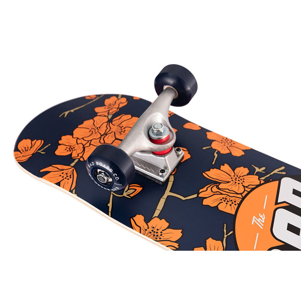 Rad Board CO Complete Skateboard Deck Dude Crew Cherry Blossom Navy/Orange 7.5in — image 2
