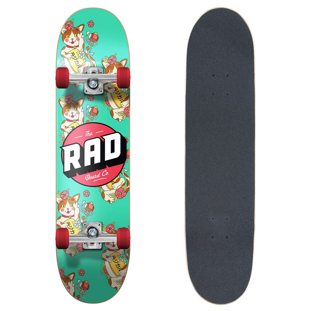 Rad Board CO Complete Outdoor Skateboard Dude Crew Lucky Cat Jade 7.75in